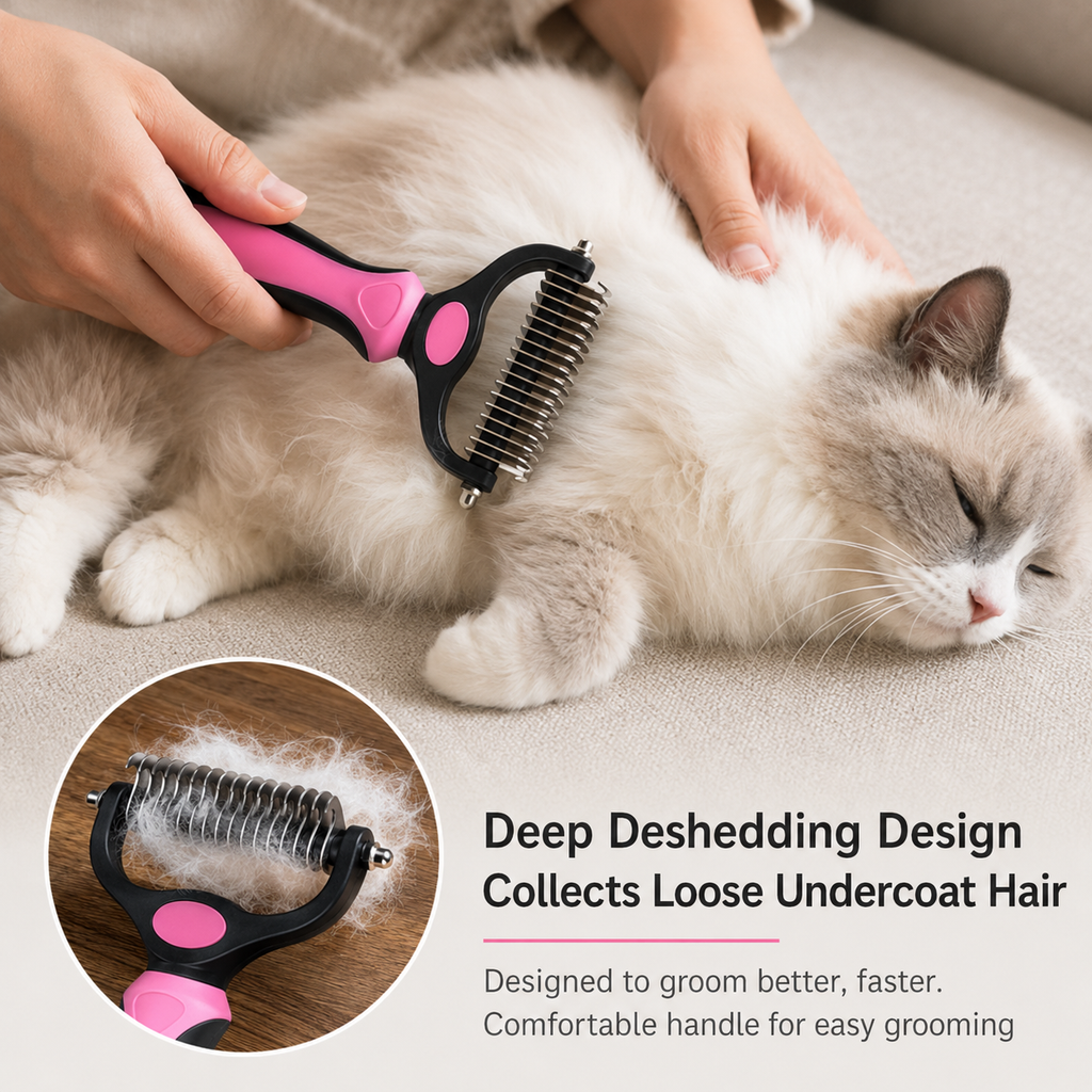 ProShed Undercoat Deshedding Comb for Dogs & Long-Haired Cats